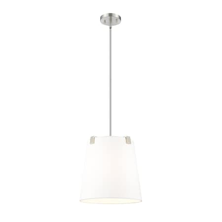 Z-Lite Weston Pendant, 3-Light, 13 In.W x 13 In.H, Brushed Nickel/White Linen 3501P13-BN